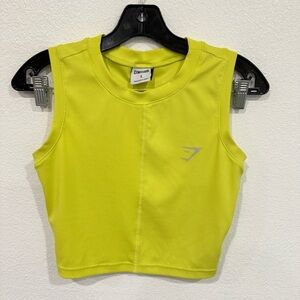 Gymshark GS Power Ribbed Midi Tank Glitch Yellow Women’s Size Small